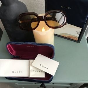 Gucci Women's Tortoise Round Sunglasses